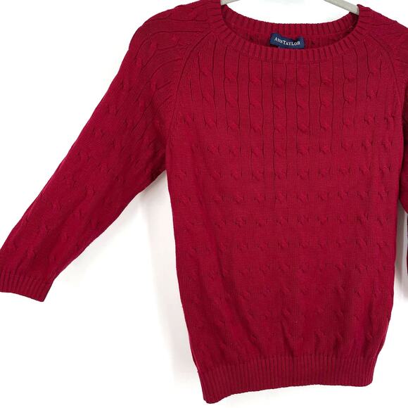 Ann Taylor Silk Blend Sweater Red Small - Picture 3 of 5